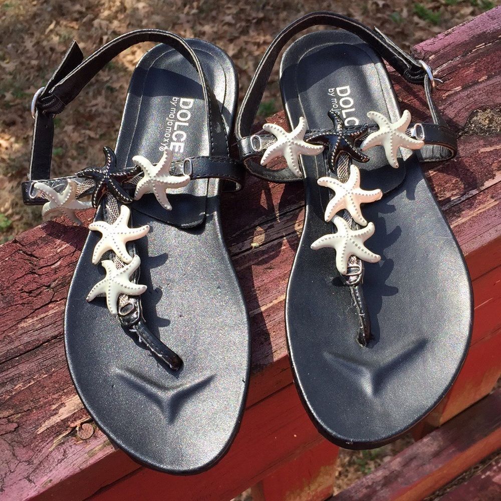 DOLCE by Mojo Moxy Black Flat Sandals